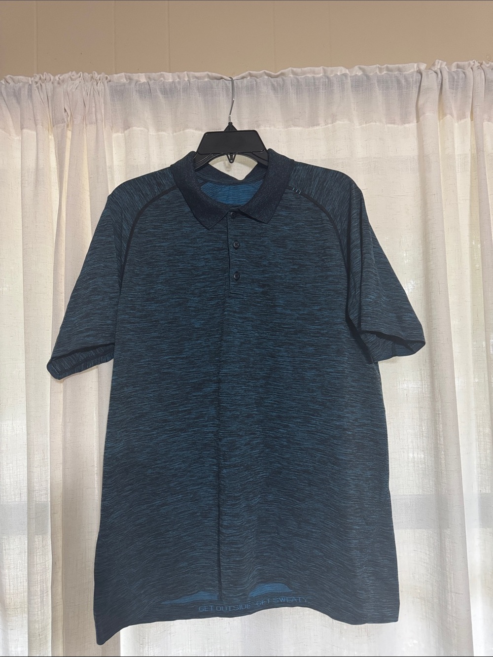 lululemon athletica Men's Heathered Dark Teal Polo